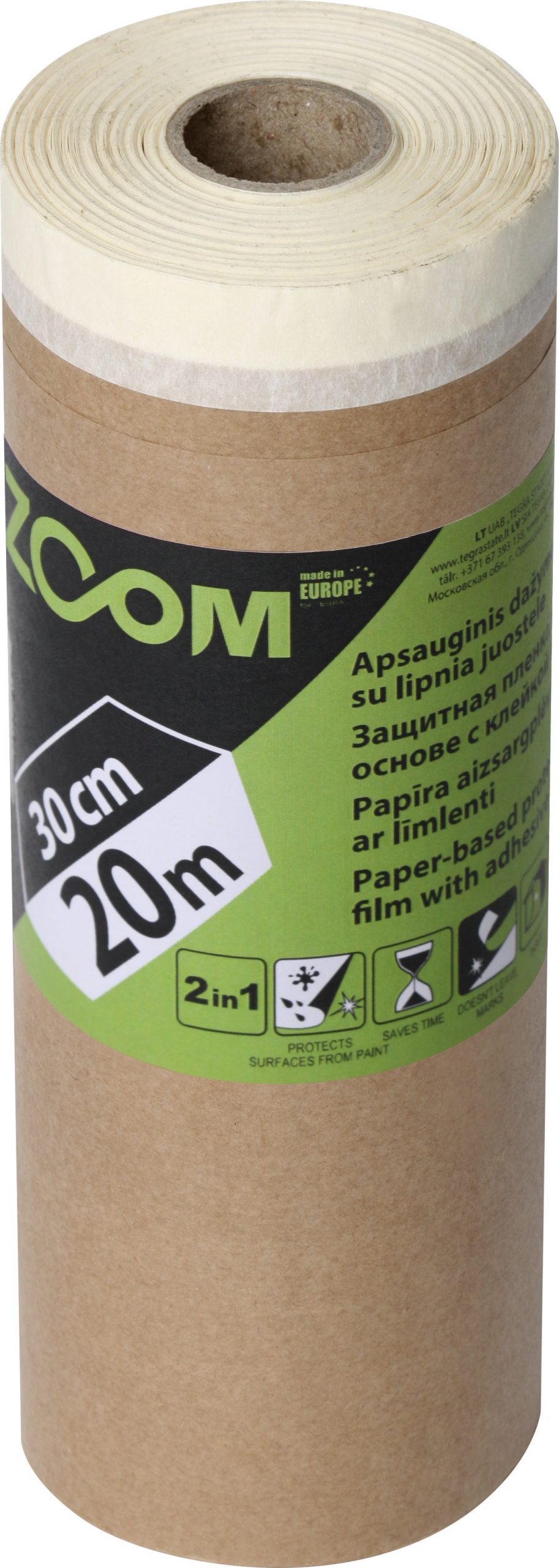 ZOOM Adhesive tape with protective paper for painting