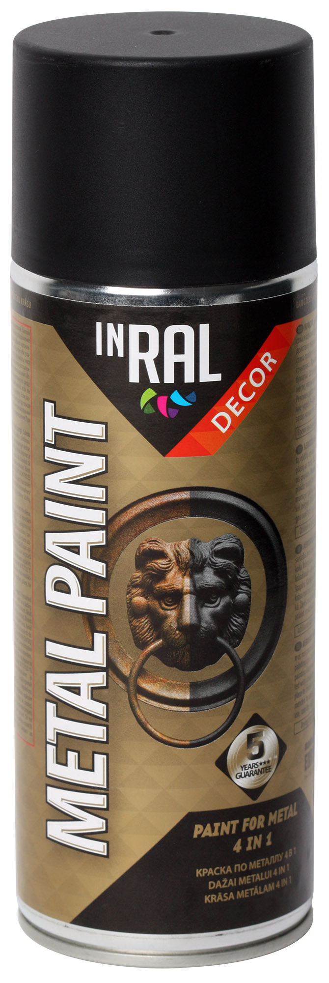 Decorative spray paint METAL PAINT 4 IN 1, black - Tegra State