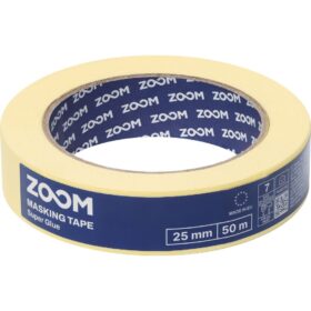 ZOOM SUPER GLUE Masking Tape, 25 mm x 50 m, Yellow