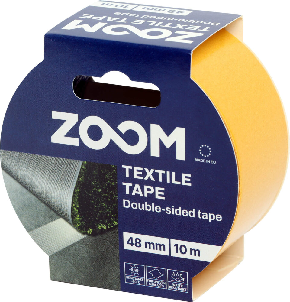 ZOOM Double-sided Textile Tape, 48 mm x 10 m