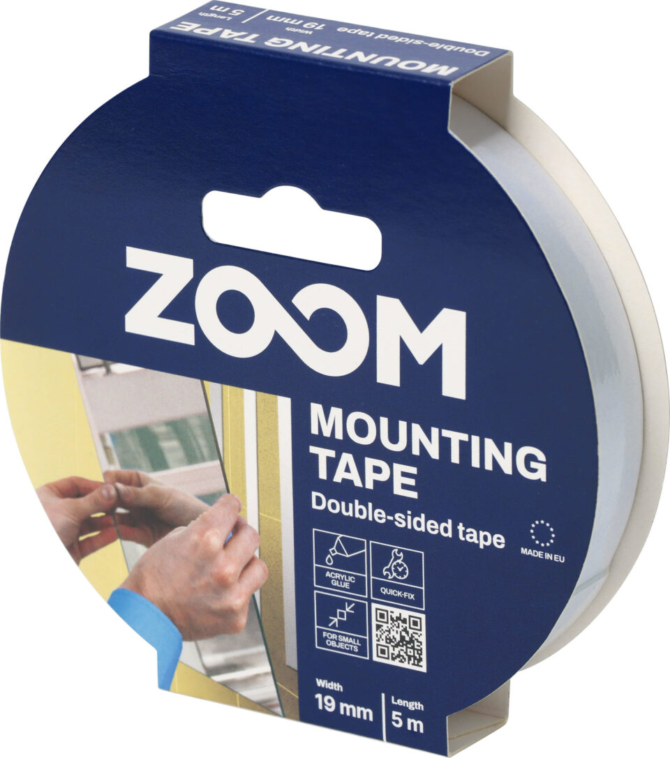 ZOOM Double-sided mounting tape, 19 mm x 5 m