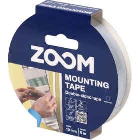 ZOOM Double-sided mounting tape, 19 mm x 5 m, white