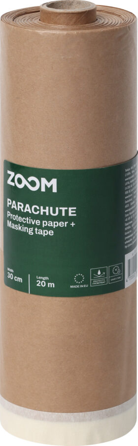 ZOOM Adhesive Tape With Protective Paper for Painting, 30 cm x 20 m