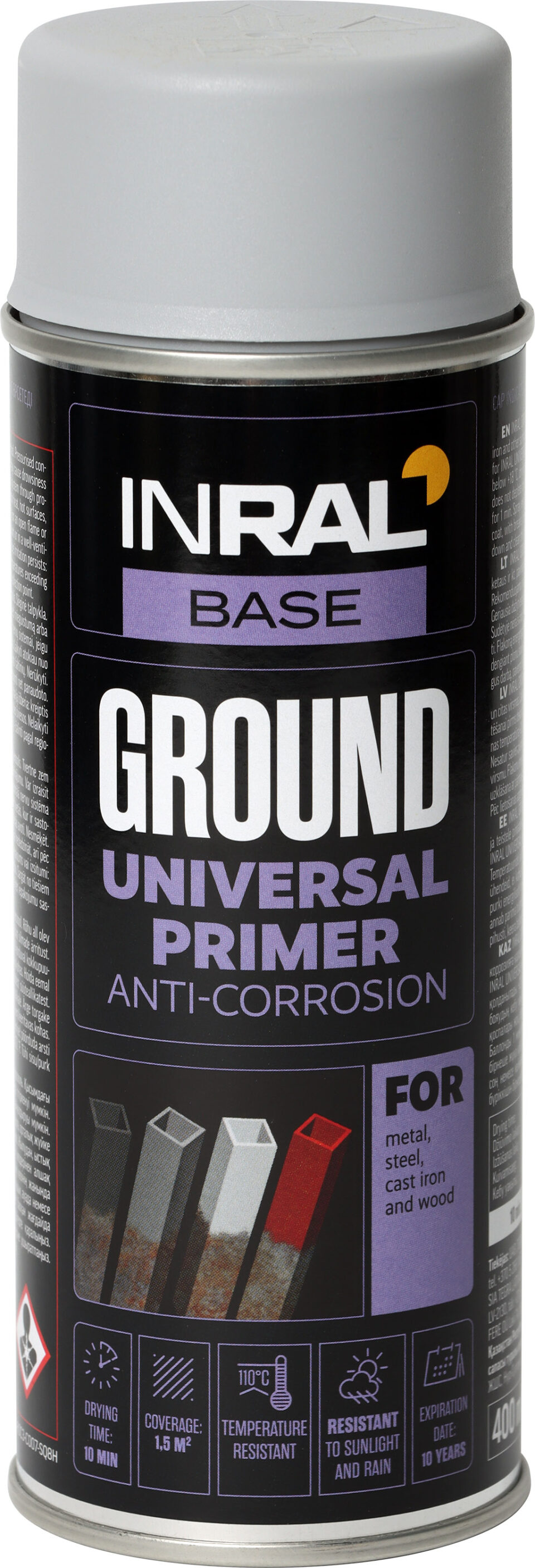 INRAL Spray paint GROUND ANTI-CORROSION, grey