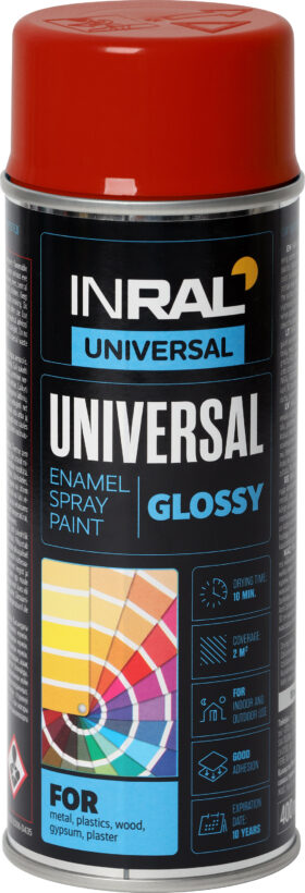INRAL Spray paint UNIVERSAL Enamel, carmine red