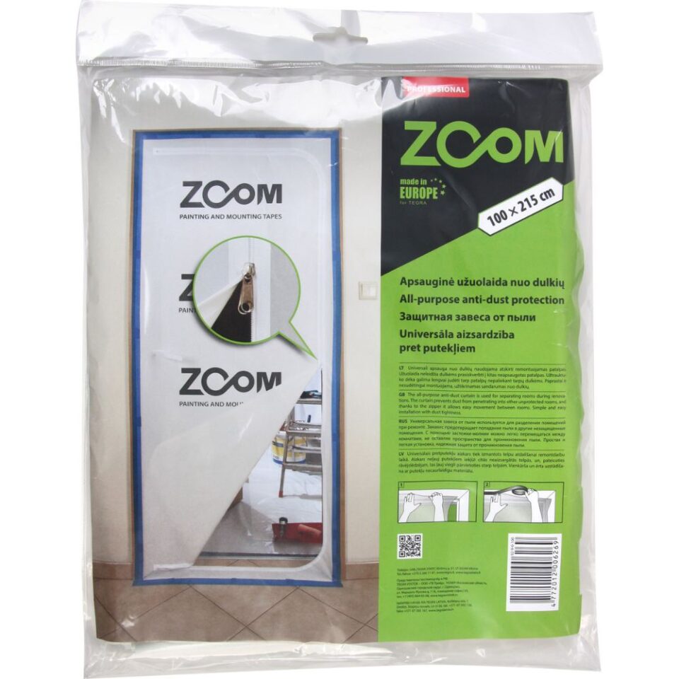 ZOOM Dust curtains with zipper 100 cm x 215 cm