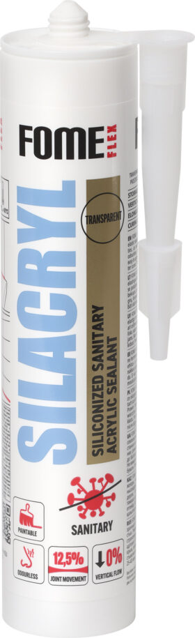 FOME FLEX Siliconized acrylic sealant SILACRYL, transparent