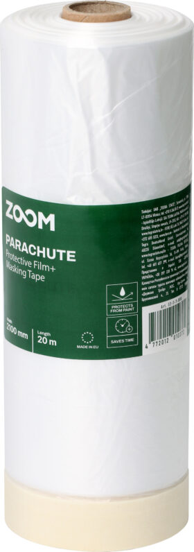 ZOOM Polythene sheeting with adhesive tape, 2100 mm x 20 m