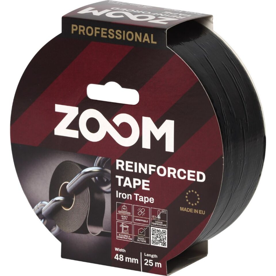 ZOOM IRON TAPE, 48 mm x 25 m roll, black