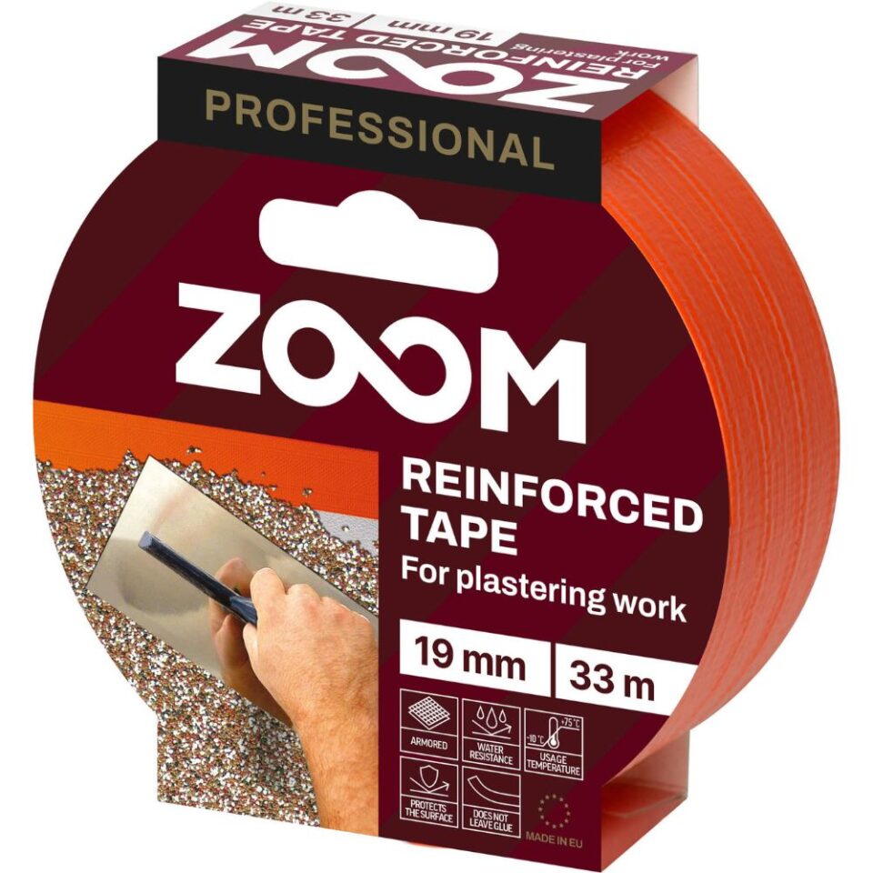 ZOOM Reinforced tape for plastering work, orange 19 mm x 33 m
