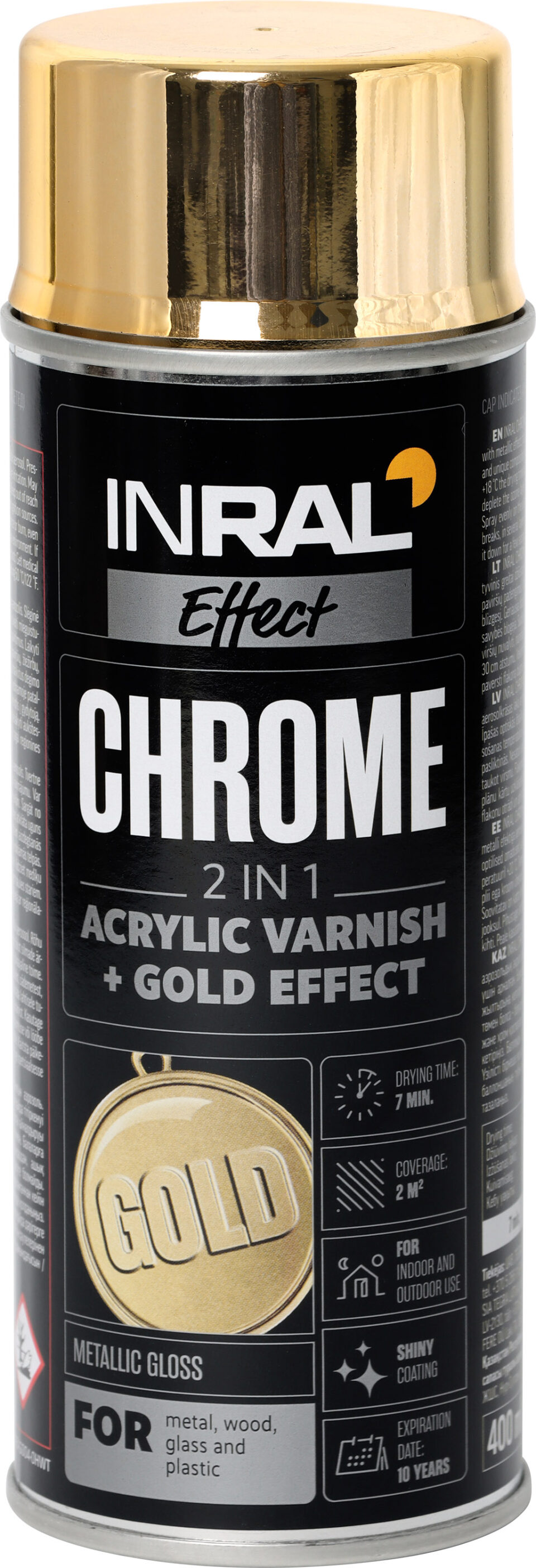 INRAL Spray paint CHROME, gold