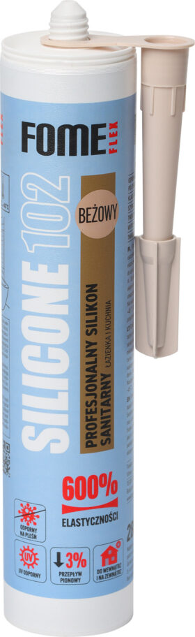 FOME FLEX Uszczelniacz silikonowy SANITARY SILICONE 102, beżowy