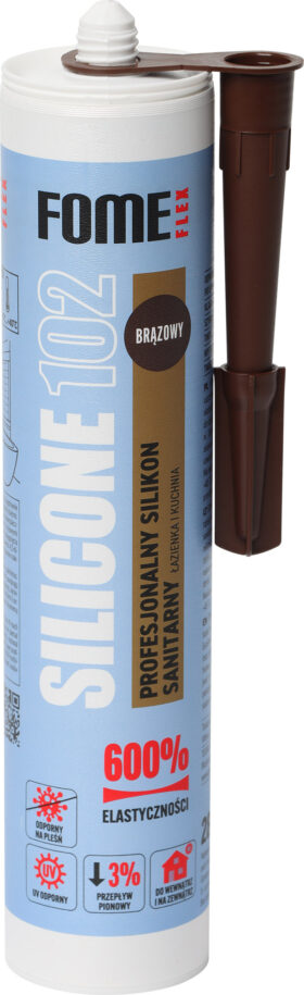 FOME FLEX Uszczelniacz silikonowy SANITARY SILICONE 102, brązowy