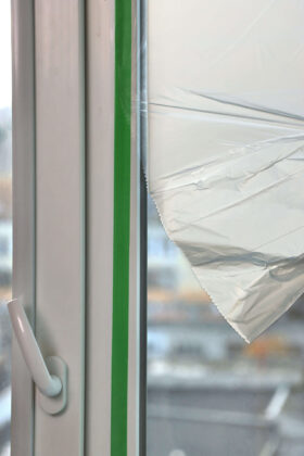 ZOOM Double-sided Masking Tape, glued to window frame