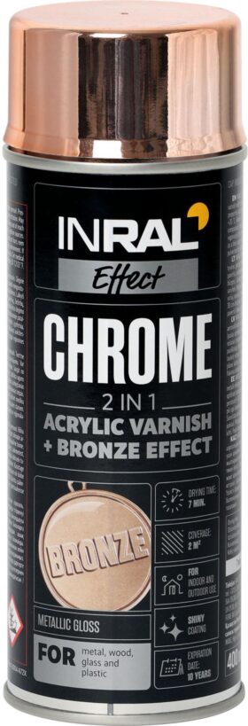 INRAL Spray Paint CHROME Lacquer, Bronze