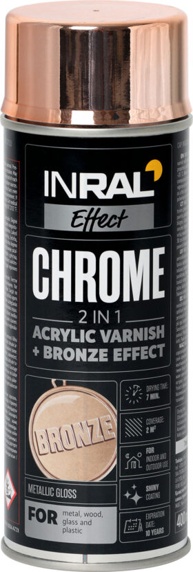 INRAL Spray Paint CHROME Lacquer, Bronze