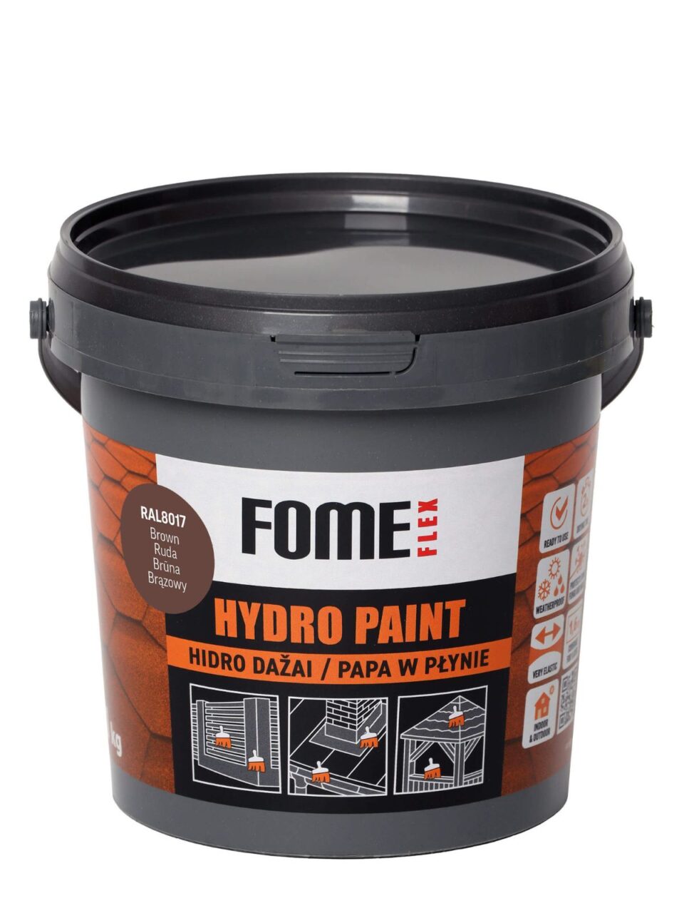 FOME FLEX HYDRO PAINT, Brown RAL8017, 1 kg
