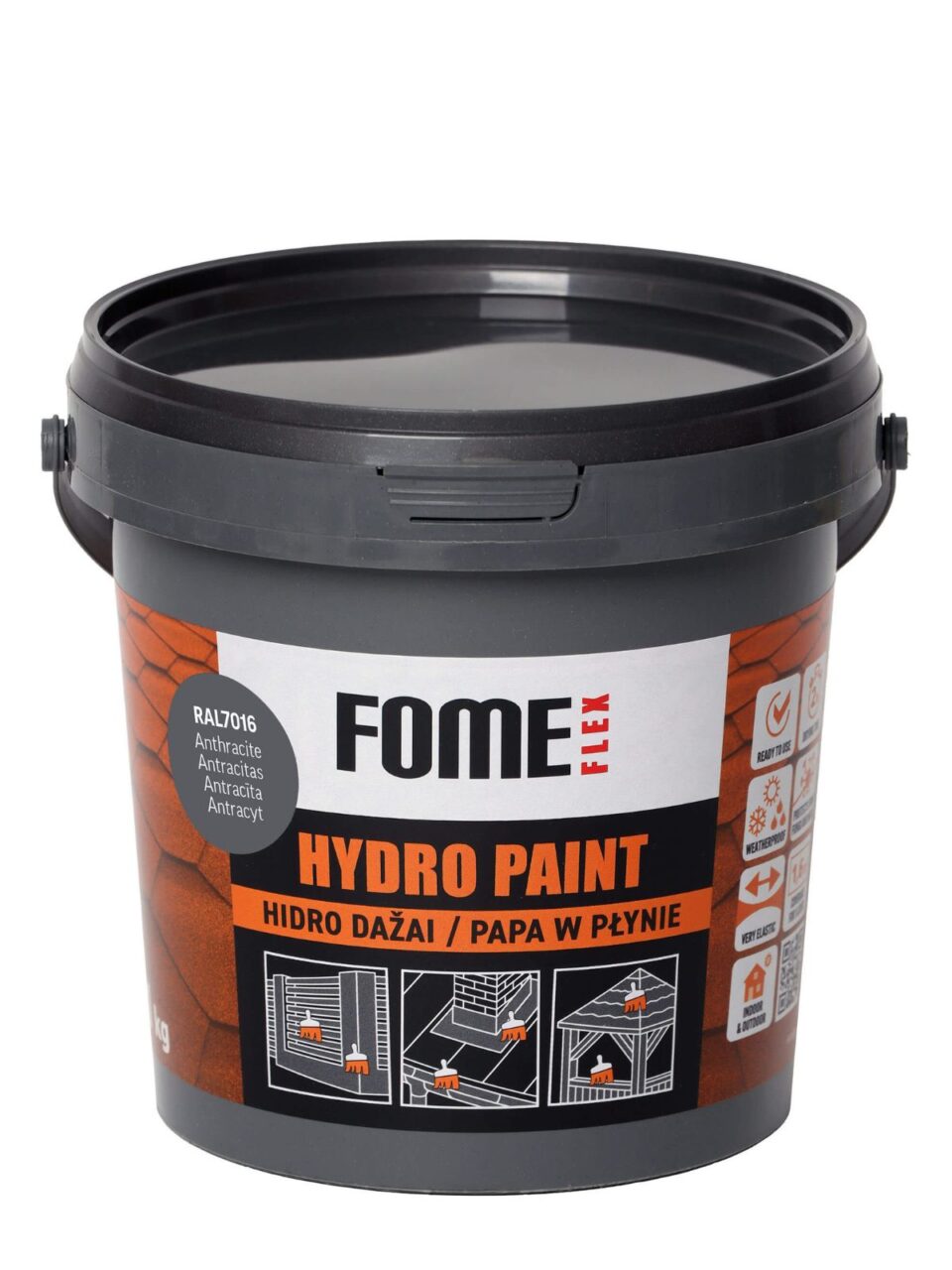 FOME FLEX HYDRO PAINT, Anthracite RAL7016, 1 kg