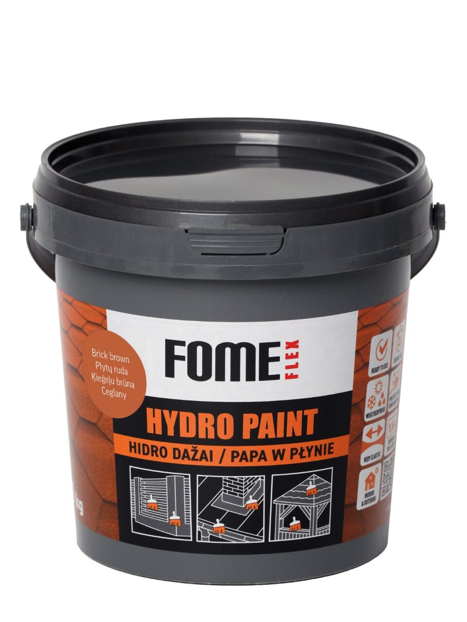 FOME FLEX HYDRO PAINT, Brick Brown RAL8004, 1 kg