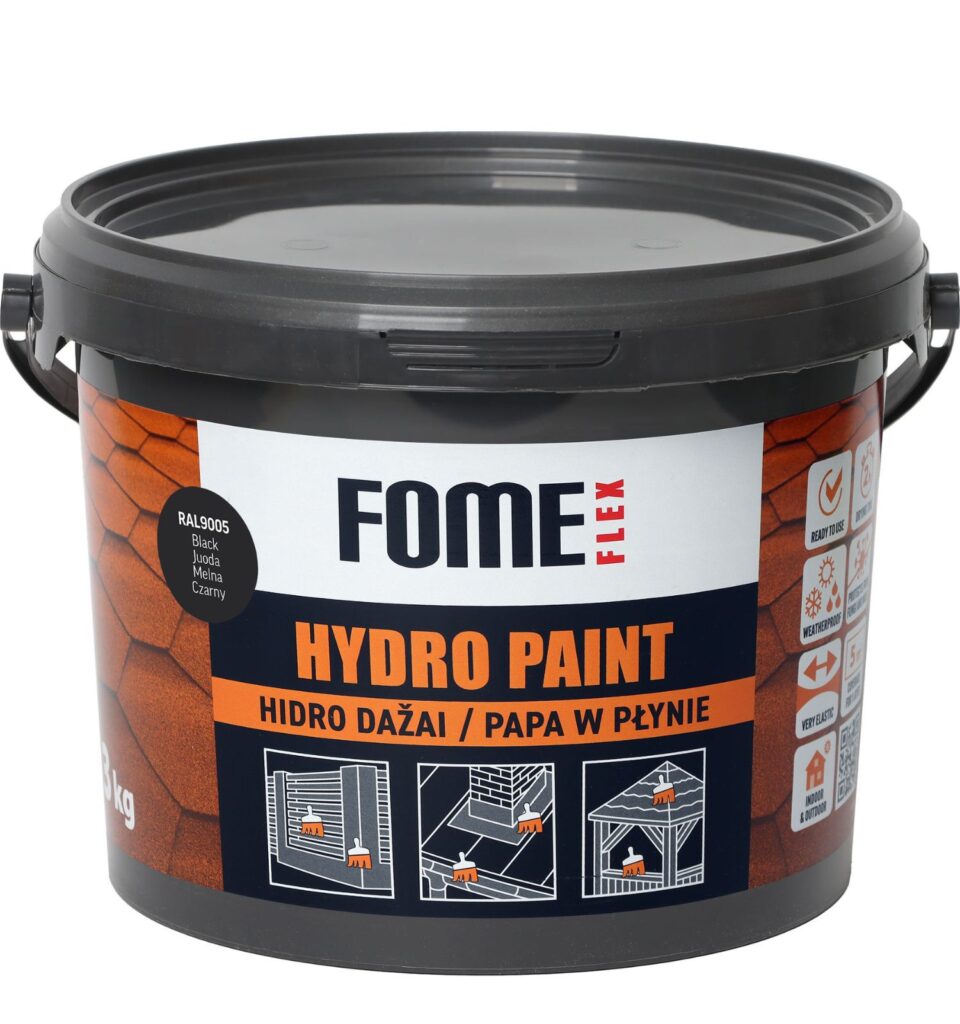 FOME FLEX HYDRO PAINT, Black RAL9005, 3 kg