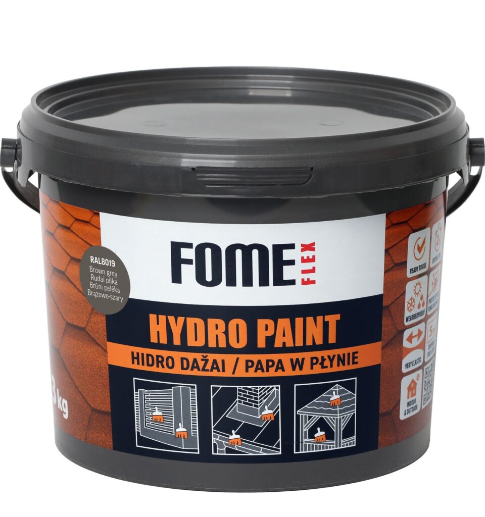 FOME FLEX HYDRO PAINT, Brown Grey RAL8019, 3 kg