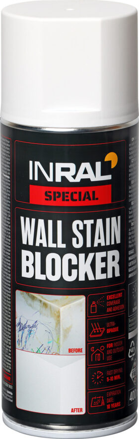 INRAL WALL STAIN BLOCKER - Stain-blocking spray paint, white